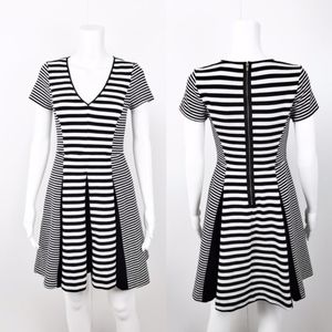 Banana Republic Faille Black & White Striped Dress